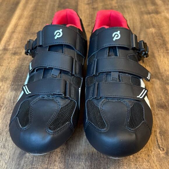 Peloton Cycling Shoes w/Delta Cleats Hook-And-Latch Closure Black Red Size EU 48 - Picture 4 of 10